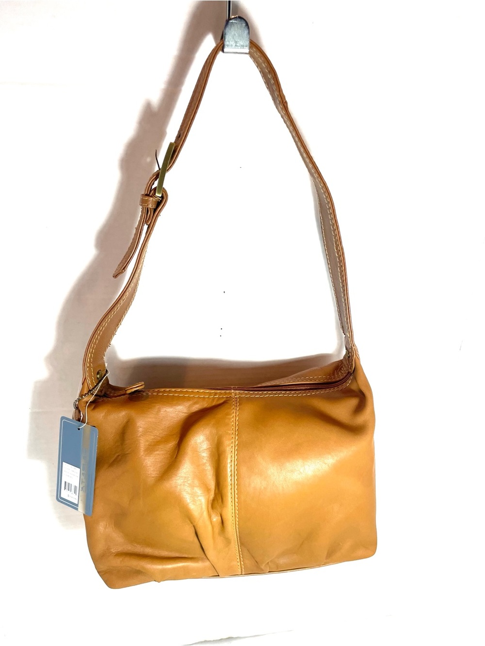 Sereta Tan 100% Genuine Leather Shoulder Bag NWT Soft Slouchy Purse Classic